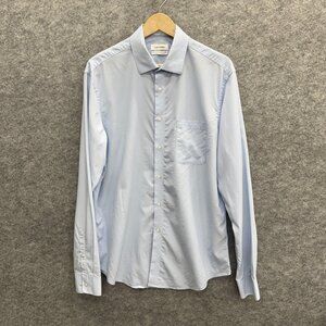 Calvin Klein Men's Active Performance Dress Shirt Blue 16-16.5 36/37, L, NEW
